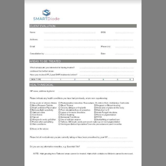 SMARTDiode Consultation Forms (50 Pack)