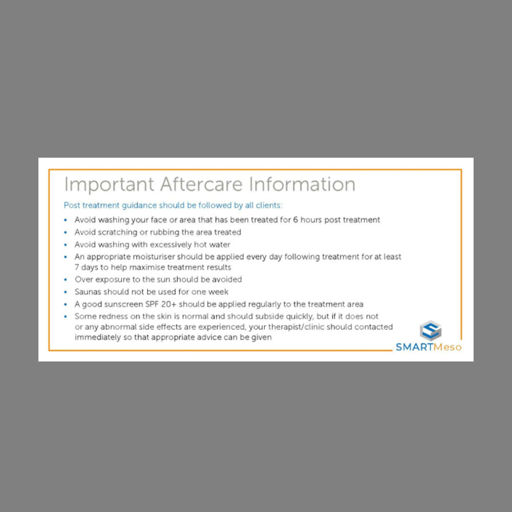 SMARTMeso Aftercare Form (100 Pack)