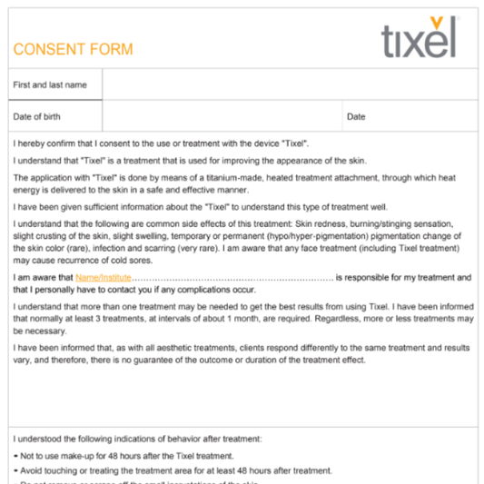 Tixel Consultation Forms x50