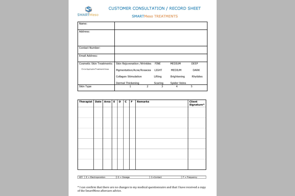 SMARTMeso Consultation Forms (100 Pack)